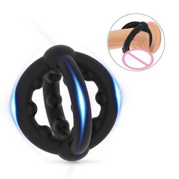 Massage Silicone Penis Cock Rings For Men Delay Ejaculation Erection Penis Rings Sex Toys Men's Masturbator Chastity Cage Enlarger Rings