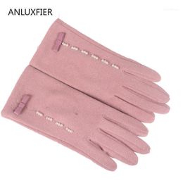 Five Fingers Gloves H9918 Simple Women Warm Thermal Winter Outdoor Thin Mittens Riding Korean Students Touch Screen Fashionable Hand Muff1