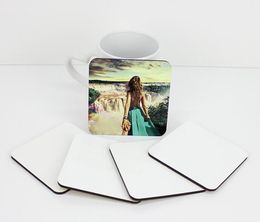 9*9cm Sublimation Coaster Wooden Blank Table Mats MDF Heat Insulation Thermal Transfer Cup Pads DIY Coaster #146