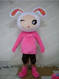 Halloween Pink Skirt Rabbit Mascot Costume High Quality Cartoon Bunny Anime theme character Carnival Unisex Adults Outfit Christmas Birthday Party Dress