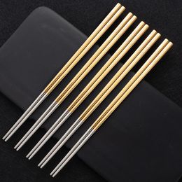 Chopsticks Metal Modern Fashion Set Stainless Steel Creativity Art Design Gift Juegos De Vajilla Kitchen Accessories Ec50cj