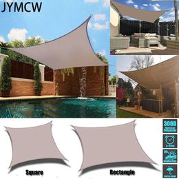 Khaki shade sail, 300D waterproof polyester square rectangle, garden terrace canopy, swimming shade, camping sun shelter Y0706