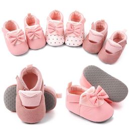 First Walkers Winter Born Toddler Baby Shoes Anti-Slip Bowknot Cotton Prewalker Soft Sole Girls