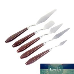 5 pcs Stainless Steel Painting Palette Knife With Plastic Handle Acrylic Gouache Palette Knife For Oil Canvas Artist