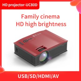 HD LED Projector UC80D Home Movie Game Wire Mirroring Player for Online Class Outdoor Film Beamer 1080P Projetors