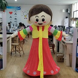 Adult Size Hanbok Girls Mascot Costume Halloween Christmas Fancy Party Dress Cartoon Character Suit Carnival Unisex Adults Outfit