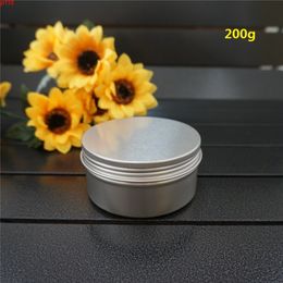 200g 82*43mm Silver Empty Round Aluminium Box Metal Tin Cans 200ml Cosmetic Cream DIY Refillable Jar Tea Pothigh quatity