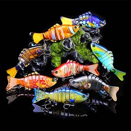 Top quality 8 Colour 10cm 15.61g Bass Fishing Lure Topwater Fishing Lures Multi Jointed Swimbait Lifelike Hard Bait Trout Perch 200pcs/Lot