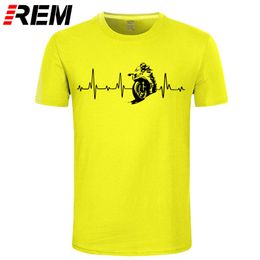 Hot sale Fashion MOTORBIKE / CYCLE / BIKER HEARTBEAT T-shirt. Modern Bikes Tee shirt 210225