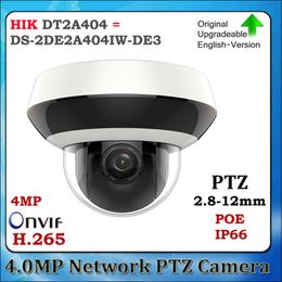 -Caméras Hikvision OEM PTZ IP Caméra IP DT2A404 = DS-2DE2A404IW-DE3 4MP 4X Réseau ZOOM POE H.265 IK10 ROI WDR DOME DOME CCTV 4PCS / Lot