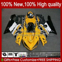 Full Bodys For KAWASAKI NINJA ZX 6R 600CC 6 R ZX636 ZX600C ZX6R 05 06 Bodywork 7No.62 ZX 636 ZX-600 ZX-636 600 CC 05-06 ZX600 ZX-6R 2005 2006 OEM Fairings Kit yellow white