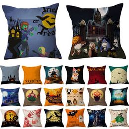 Halloween Pillow Case living room sofa cushion cover Halloween series simple linen material T2I52535