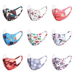 Kid Cotton Mask Cartoon Floral Colourful Printing Pattern Anti-dust Breathable Sunscreen Washable Girls Boys Masks Children Facemask