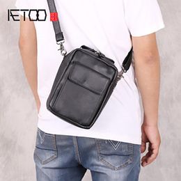 HBP AETOO Men's Mini Men's One-shoulder Bag, Leather Handbag, Handmade Mobile Waist Bag