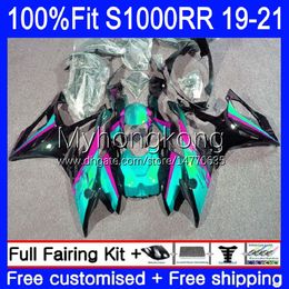 100%Fit Injection Mould For BMW S1000-RR S 1000RR S1000 RR Bodywork S1000RR 19 20 21 Body 3No.136 S-1000RR 19-21 S-1000 S 1000 Light Cyan new RR 2019 2020 2021 OEM Fairing