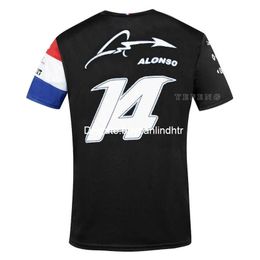 F1 Formula One t Shirts Competition Audience T-shirt Alpine Team Motorsport Alonso Racing Car Fans Jersey Short Sleeve Shirt Clothing Riding 4whd