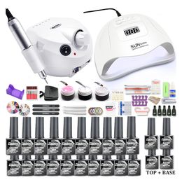 Polish 20000-35000RPM Drill Machine With LED Lamp Manicure Tools Kit Art Set UV Builder Nail Gel