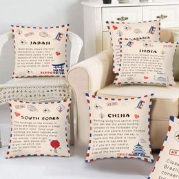 Cushion/Decorative Pillow Countries Envelope Design Printing Pillowcase Peachskin Cushion Cover