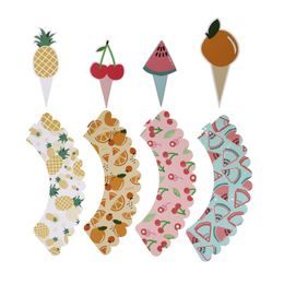 Other Festive & Party Supplies 24 Sets Lovely Fruit Elements Cake Toppers Dessert Surrounding Edges (Assorted Color)