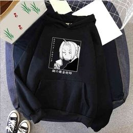 Harajuku Hoodie Japanese Anime Fullmetal Alchemist Graphic Funny Clothes For Men Women Teens H1227