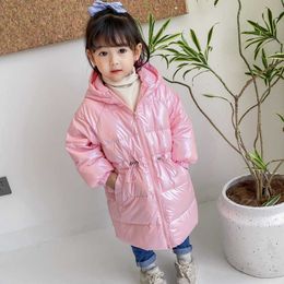 autumn Winter clothes Light Down Baby Girls Jacket Kids Hooded Outerwear Snowsuit long Coat Children Clothing 2-10 Years parka H0909