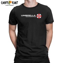 Vintage Umbrella Corporation men's t shirt - Crew Neck Pure Cotton Short Sleeve Tee in Plus Size