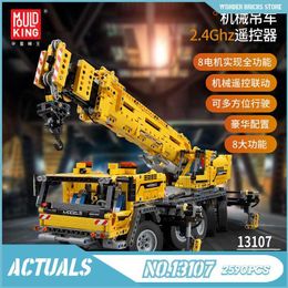 MOULD KING 13107 RC APP Control Technic Car The Mobile Crane MK II Model Kids Christmas Toys Gifts Building Blocks Bricks Kits X0902