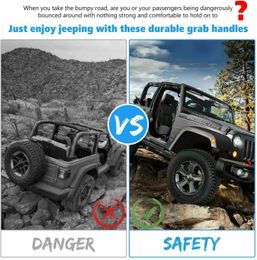 Front Grab Top Handles For 2007-2017 Jeep Wrangler JK JKU 2 & 4 Door Black2944