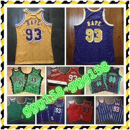 Men 93 BAPExMITCHELL & NESS Jerseys Green Purple yellow red 1982-83 Classics Double-Embroidered Jersey Fast delivery