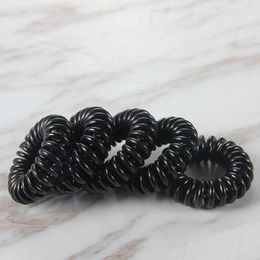 5pcs Elastic Bands Girls Ropes For Women Rubber Band Transparent Black Ties Gum Telephone Line Hair Accessories