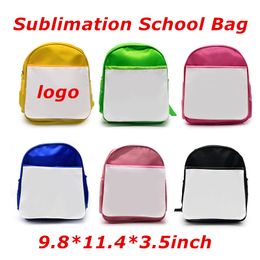 Wholesale! Sublimation Children School Bags White Blank Heat Transfer Oxford Fabirc Kids Backpack DIY Waterproof Large Capacity Bag A12