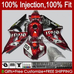 Injection mold Bodywork For HONDA CBR 1000RR 1000 RR CC 2006 2007 Body 59No.95 CBR1000 RR CBR1000-RR 06-07 1000CC CBR1000RR 06 07 OEM Wine red Motorcycle Fairing