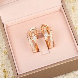 2022 Top quality S925 silver charm drop earring with diamond in two Colours plated for women wedding Jewellery gift have box stamp PS7453