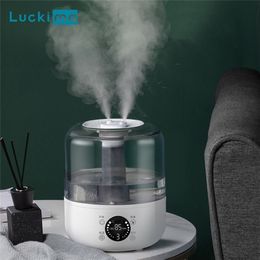 3000ML Home Smart Air Humidifier Remote Control Office Essential Oil Aroma Diffuser Timing Mist Adjustable Double Ports 210724