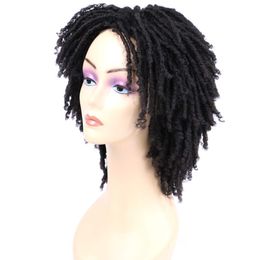 Braided Wigs for Black Women Afro Short Curly Wigs Synthetic Wigs Looking Twist Braided Wig Dreadlock Wigfactory direct