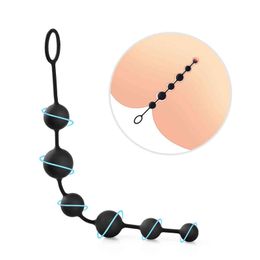 NXY Anal Toys Bead Silicone Butt Vaginal Plug Ring for Men Women Chain with 6 Balls Adults Erotic Sex Prostate Massage 1130