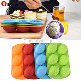 NEW! 6-Cavity Easter Egg Shaped Silicone Chocolate Mould DIY Baking Cake Mould Random Colour Delivery