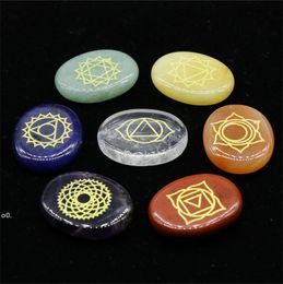 Natural Chakra Stone Set Healing Crystals, Polished Palm Stone, Meditation, Reiki, Energy LLE11959