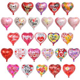 18 Inch inflatable Valentine's Day party ballons decorations bubble Aluminum film balloon I Love You Heart balloons toys supplies 213 U2