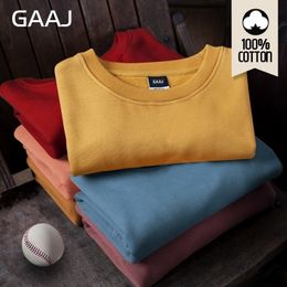 GAAJ 100 Cotton Crewneck Pullover Men Sweatshirt Women Homme Brand Clothing Sweatshirt Casual Tracksuit New Sweatshirts Pink Red 201128