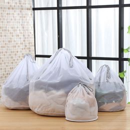 Modern S-XL Large Drawstring Bra Underwear Laundry Bag Household Cleaning washing machine mesh holder bags white color drop ship