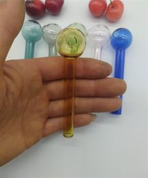 4 Inch 10cm Colourful Pyrex Glass Oil Burner Transparent Oil Burner Glass Tube Water Glass Pipe