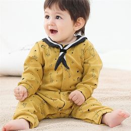 ATUENDO Spring Fashion Newborn Baby Girl Clothes Autumn Warm Soft Infant Boy Romper 100% Cotton Silk Kawaii Cute Kids Jumpsuits 210312