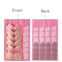 36 grids pockets Hanging Underwear Organiser Clothes Non-woven Closet Storage Folding Bag Socks Double-sided Organisers