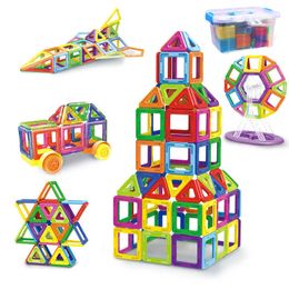 58-252pcs Mini Magnetic Building Blocks & Model DIY Magnet Designer Construction Blocks For Toddlers Educational Creative Toys Q0723