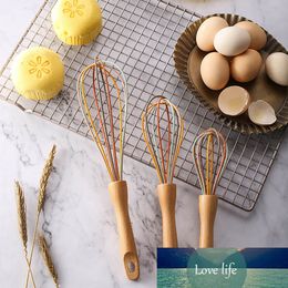 Manual Egg Stir Holder 12/10/8 Inch Egg Beater Wooden Handle Kitchen Gadgets Stainless Steel Cream Blender Tool