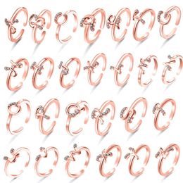 Design Combination Fashion Adjustable Letters r Open Ring For Women Couple Combination Name Wedding Jewellery