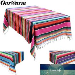 Table Cloth OurWarm 150X215cm Mexican Cotton Tablecloth Wedding Decorations Serape Blanket Cover Party Supplies USA Warehouse1