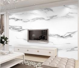 Simple 3d customized wallpaper elegant white marble wallpapers background wall 3d murals wallpaper for living room