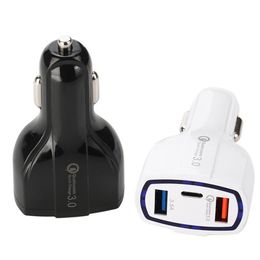 wholesale iphone car chargers UK - Type c PD car charger 3 Usb Ports fast quick charging auto power adapter 35W 7A car chargers for ipad iphone 8 x 12 13 samsung s7 267Z